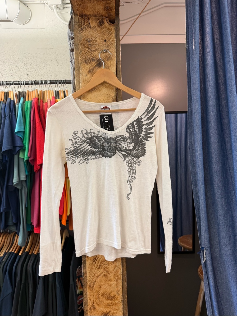 Harley-Davidson Women's White Long-Sleeve Graphic
